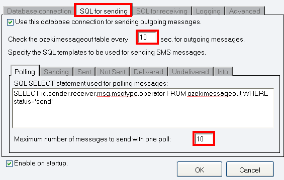 specifying the frequency of queries and the sql statements