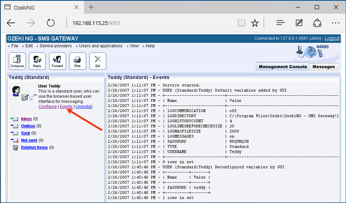 clicking a user-related task link