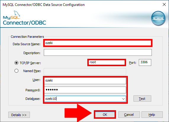 the configuration form