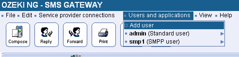 add user option in user and applications menu