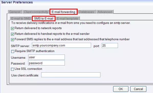 sms to email tab