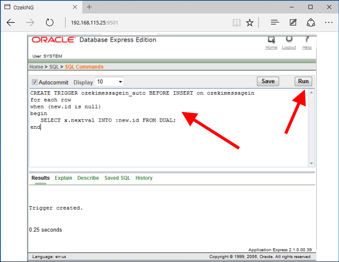 specify sql statement