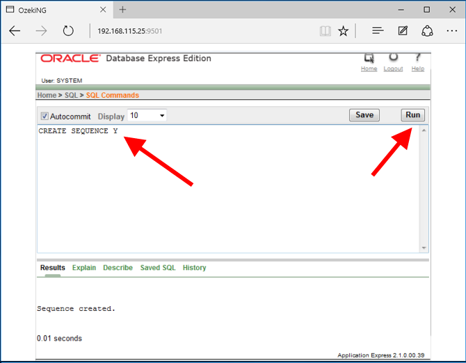 specify sql statement