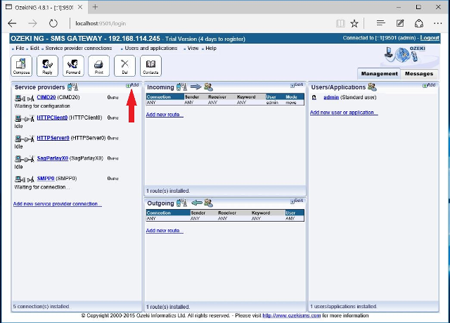 add service provider connection