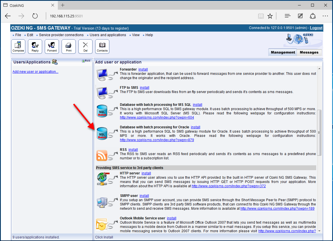 setup database user with batch processing