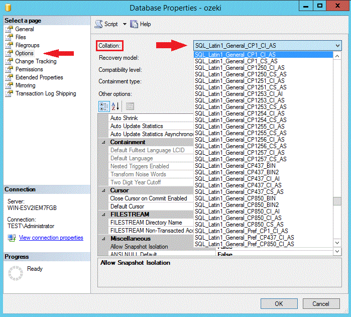 database properties