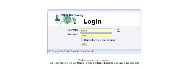 log into sms gateway