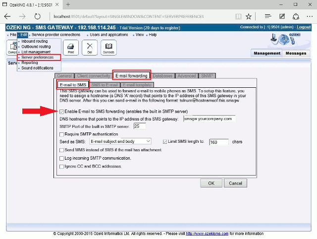 smtp to sms gateway