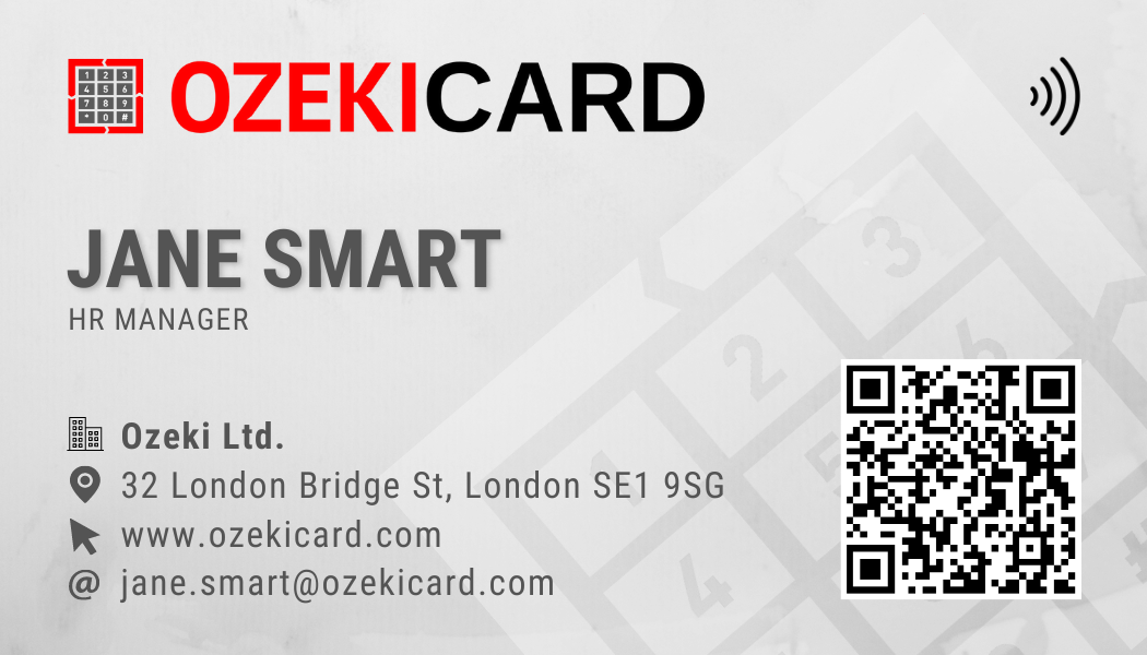 nfc chip and qr code business card